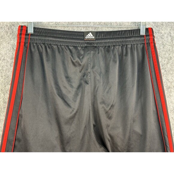 Adidas Pants Men’s Sz L Black Red Track Basketball Joggers Shiny Dazzle Y2K - Picture 4 of 11